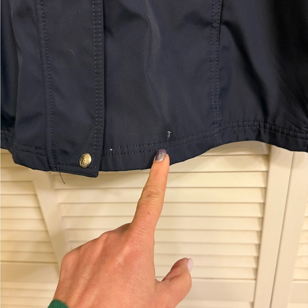 Weatherproof Navy Hooded Jacket with Gold Accents Women’s Sz S - Picture 11 of 16